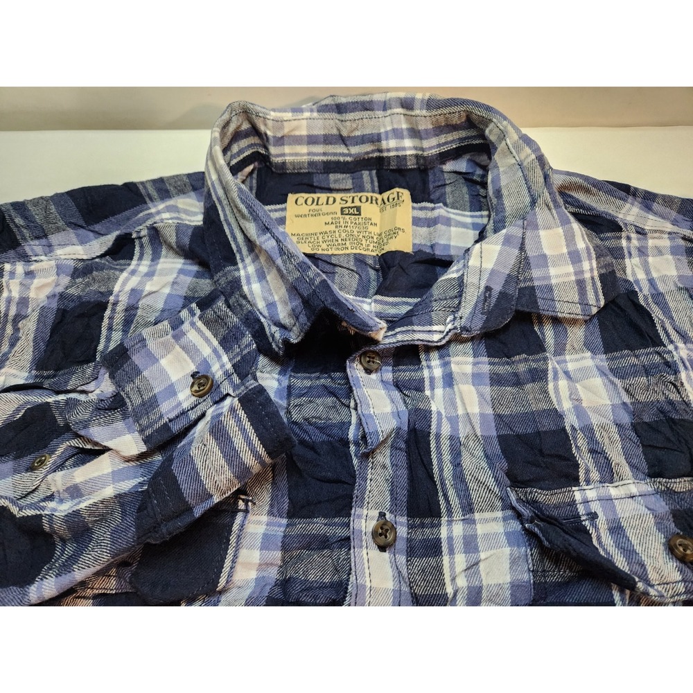 COLD‎ STORAGE Foul Weather Gear Plaid Long Sleeve Button Up Shirt Mens 3XL
